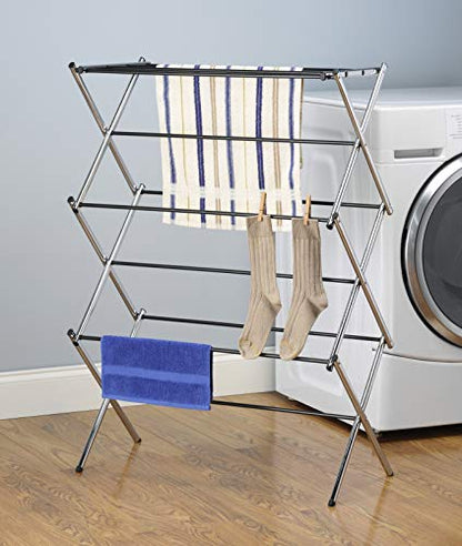 Whitmor Foldable Drying Racks - Chrome - color: Chrome, size: Large