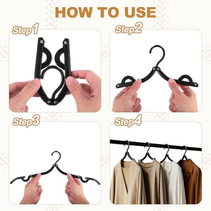 uxcell 10 Pcs Portable Travel Hangers, Plastic Foldable Hangers Cruise Essentials Clothes Drying Rack for Camping Flying Suitcase Travel Accessories Road Trip Hotel, Purple - color: Purple