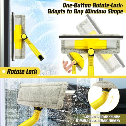 Professional Window Squeegee with 60" Extension Pole for Home