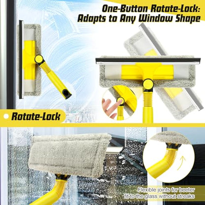 Professional Window Squeegee with 60" Extension Pole for Home