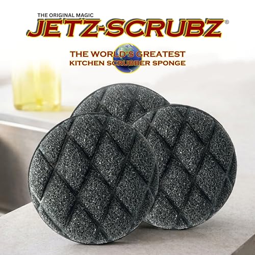 Jetz-Scrubz Scrubber Sponge, J22/3, Round, Set of 3, Made in the USA,3 Count (Pack of 1) - style: Round, Set of 3