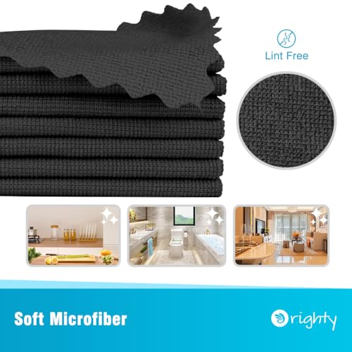 Orighty Microfiber Cleaning Cloth Bulk, 150 Pack Shop Towels 12x12in, Black - color: Black, size: 150 Pack
