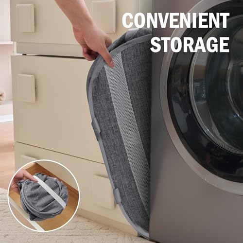 Collapsible Tear Proof Laundry Baskets with Dual Handles, Grey - color: Grey(Cationic)