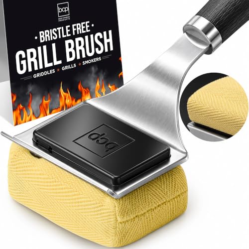 Best Choice Products Grill Brush and Scraper, Bristle-Free Steam Cleaning, Safe BBQ Grill Cleaner for Grills & Griddles, Stainless Steel Scraper, Added Bonus Extra Replacement Sponge