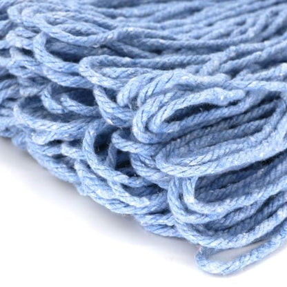 24 oz Loop-End Cotton Mop Head, Heavy Duty Mop Refill with 6 Inch Headband, Replacement Head for Home, Industrial & Commercial Use (Blue) - color: 24oz-blue