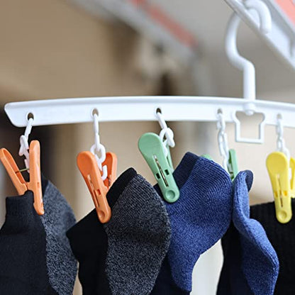 EIKS 2 Pack Drying Rack Laundry Hanger with 8 Clips