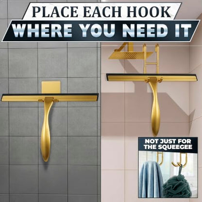 Stainless Steel Shower Squeegee, Glass, Silicone, 12 Inch (Gold) - color: Gold, size: 12 Inch