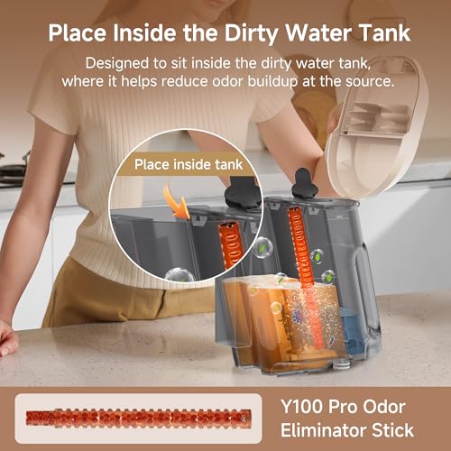 Uwant 22Kpa Carpet Cleaner Machine with Odor Eliminator Stick Set of 1 - color: Cream-Latte