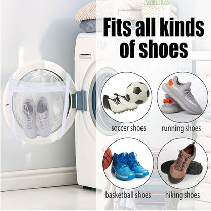 Shoe Dryer Bag Sneaker Wash & Dry Net Bag for Dryer Laundry, Sneaker Laundry HoneyComber Mesh Bags with Zipper and Strap for Shoes Washing Mesh Net for Most Dryers Door 15.7" Large