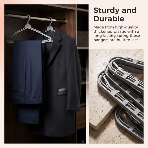 HOUSE DAY Extra Large Adjustable Hangers 4 Pack, Heavy Duty with 360° Hook