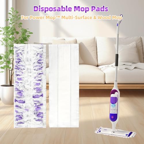 12 Pack Mop Pad Refills Compatible with PowerMop Multi-Surface Floor Mop - size: 12*Purple