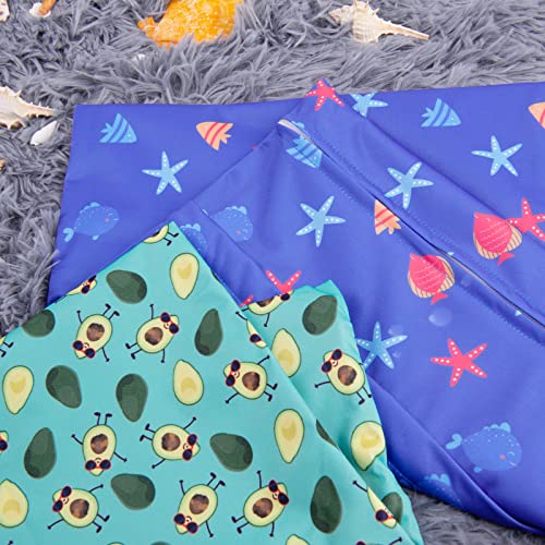 ALVA 2pcs Cloth Diaper Wet Dry Bags Waterproof Reusable with Two Zippered Pockets Travel Beach Pool Daycare Soiled Baby Items Yoga Gym Bag for Swimsuits or Wet Clothes - color: Avocados and starfish