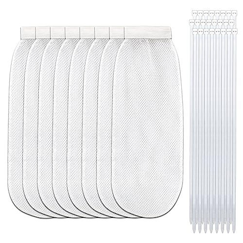 32-Piece Lint Trap and Cable Ties Set for Washing Machine, Includes 8 Nylon Mesh Lint Traps and 24 Cable Ties, Easy and Effective Lint Filtration (White) - color: 8pcs