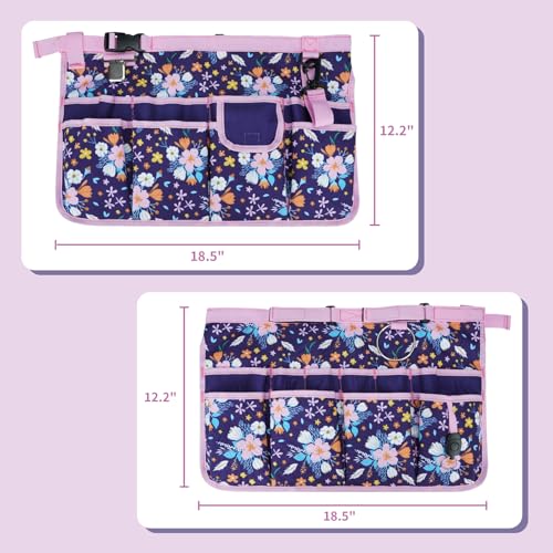 MELOTOUGH Bucket Caddy Organizer Bucket Tool Organizer for Garden Tools Fit 3.5 to 5 Gallon Bucket (Purple Flower) - color: Purple Flower