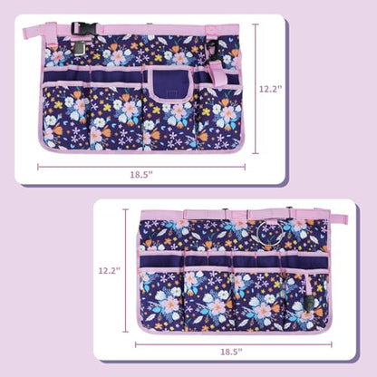 MELOTOUGH Bucket Caddy Organizer Bucket Tool Organizer for Garden Tools Fit 3.5 to 5 Gallon Bucket (Purple Flower) - color: Purple Flower