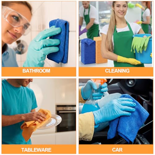Nuenen Car Microfiber Clean Cloths, Yellow,Blue, 16 x 16 Inch, 60 Pcs - color: Yellow,blue, size: 16 x 16 inches