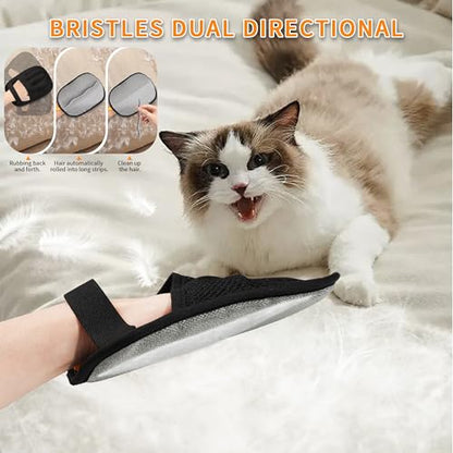 4PCS Pet Hair Removal Gloves for Dogs and Cats, Reusable Pet Hair Remover for Couch, Clothes, Carpet and Car Seats, Washable Electrostatic Grooming Gloves for Pet Shedding Hair - color: black 4pcs
