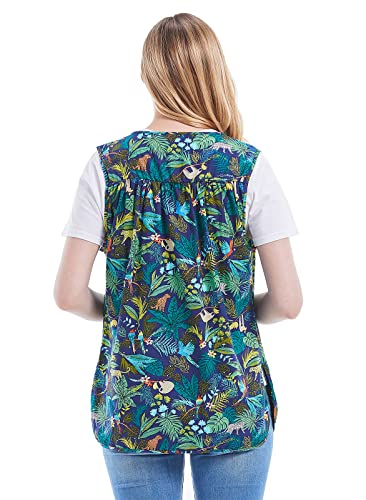 Nanxson Cobbler Apron for Women with Pockets,Cotton Smock with Buttons - color: Greenleaf, size: Large