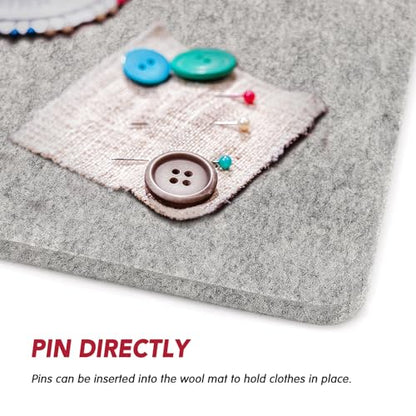 Wool Pressing Mat for Quilting, 100% Wool from New Zealand, Portable Felted Wool Ironing Mat Pad Blanket for Quilter, Sewing, Quilting Supplies and Notions 15''x12'' - size: 15''x12''