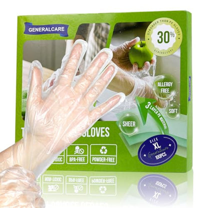 Disposable TPE Cooking Gloves, Ideal for Cleaning and Food Prep, Latex & Powder Free, Food safe - size: X-Large, style: 100pcs