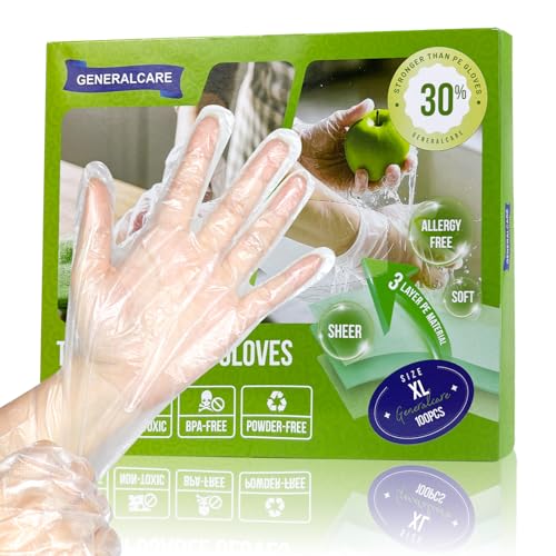 Disposable TPE Cooking Gloves, Ideal for Cleaning and Food Prep, Latex & Powder Free, Food safe - size: X-Large, style: 100pcs