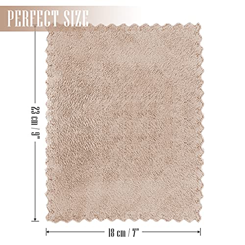 Sunny zzzZZ 24 Pack Kitchen Dishcloths - Does Not Shed Fluff - Reusable Dish Towels, Dish Cloths, Super Absorbent Coral Fleece Cleaning Cloths, Nonstick Oil Washable Fast Drying, 7 x 9 Inch (Brown) - color: Brown, size: 7 x 9 Inch