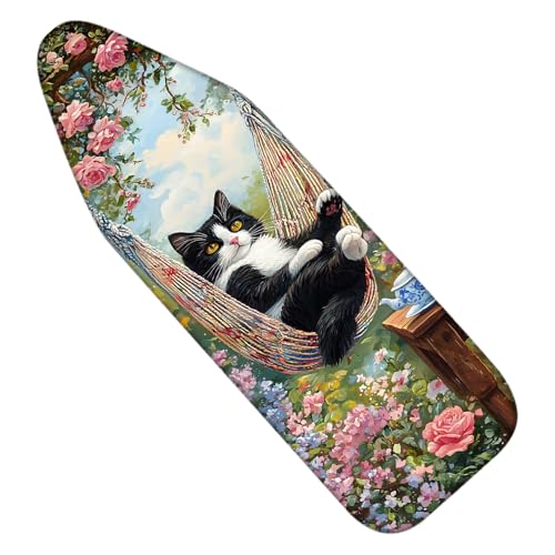 Nuxovilar Hammock Cat Cotton Ironing Board Cover 15x54 Fabric - color: Ytt02452