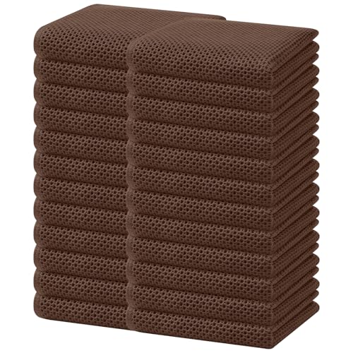 Homaxy 100% Cotton Waffle Weave Kitchen Dish Towels 24-Pack, Coffee - color: Coffee, size: 13 X 28 - 24 Pack