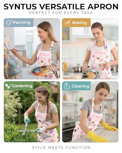 Women Apron, Cute Kitchen Aprons for Women, Girls - color: Cute Snacks