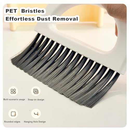 Small Dustpan and Broom Set,Mini Handheld Dust pan with Cleaning Brush Set for Home Desktop, Sofa,Office,Keyboards, Pet Care Household,Camping (Blue)