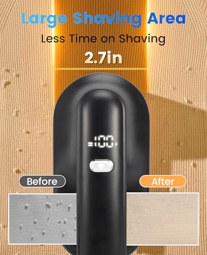 Killrose Fabric Shaver for Clothing，Rechargeable Lint Shaver with 2.7in Large Shaving Head, 6-Leaf Blades & LED Display,2-Speed Sweater Shavers to Remove Pilling from Clothes, Furniture, Sofa, Blanket