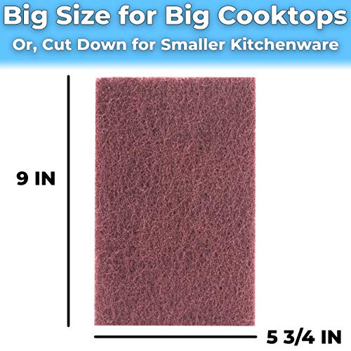 Heavy Duty XL Red Scouring Pads. 6x9 in 10 Pack of Scrubber Tools for Cleaning Stainless Steel Pots, Pans, Grills and Griddles. Extra Large Pad for Outdoor Use on Railings and Tiles. - size: 5 Count (Pack of 2)