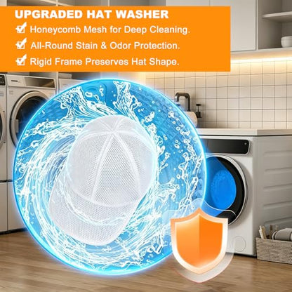 Hat Washer Cage Hat Cleaner for Baseball Caps Fit for Adults and Kids Hats, White