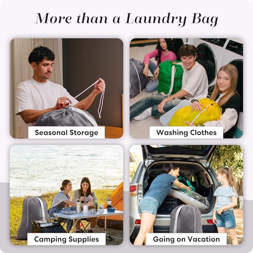 Handy Laundry Bag with Shoulder Strap 30"x40", Extra Large, Grey - color: Grey, size: 1-Pack