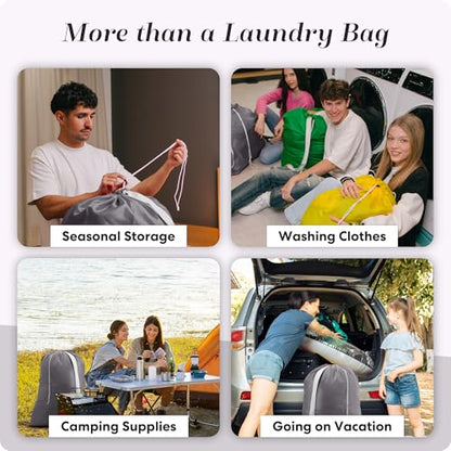 Handy Laundry Bag with Shoulder Strap 30"x40", Extra Large, Grey - color: Grey, size: 1-Pack