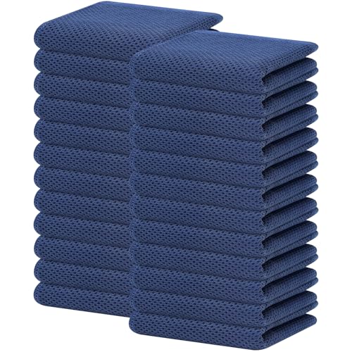 Homaxy 100% Cotton Waffle Weave Kitchen Dish Towels 24-Pack, Navy Blue - color: Navy Blue, size: 13 X 28 - 24 Pack