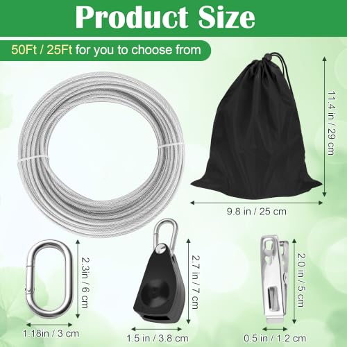 Windspeed Retractable Clothesline Outdoor Heavy Duty Travel Clothesline Retractable Clothes Line for Outside Travel Camping Cloth Line, Galvanized Steel Material, and 10 Clips, Storage Bag (50Ft) - size: 50Ft
