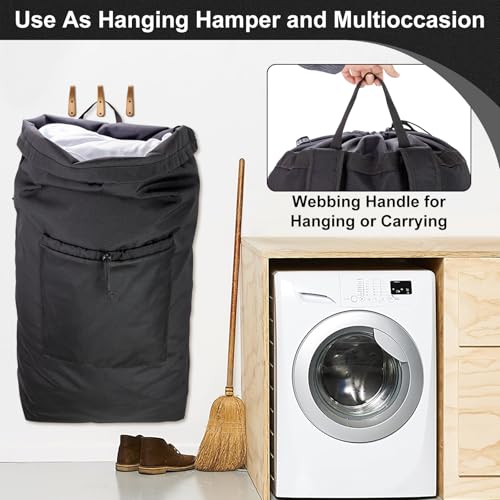 Laundry Bag Backpack, Soft Padded Straps & Drawstring, Black, XX-Large - color: Black, size: XX-Large