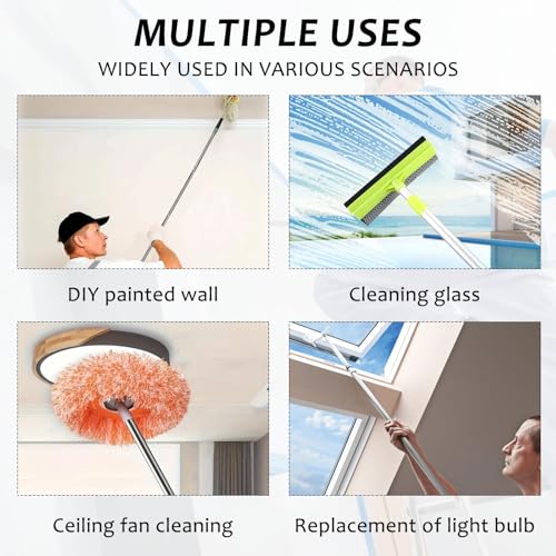 Paint Roller Extension Pole, Multi-Purpose Telescopic Extension Pole, Extensions Poles with Tapered Adapter for Cleaning, Feather Duster, Window Washing Kit (0.88, Pounds)