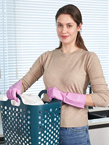 LANON 3 Pairs wahoo Cleaning Gloves,Cotton Flocked Liner,Mauve Mist,Medium - color: Mauve Mist, size: Medium (Pack of 3)