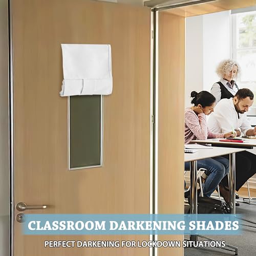 RYB HOME Classroom Door Window Cover, Privacy Sunlight Shades for Office - color: White, size: 8"W x 36"L (Pack of 1)