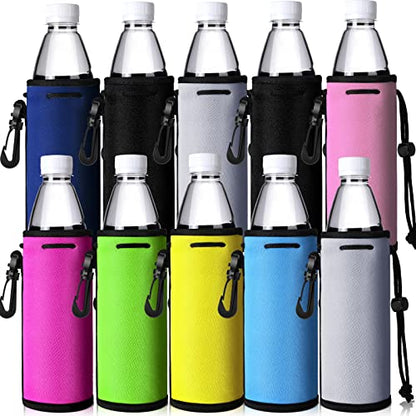 Baderke 10 Pcs Neoprene Water Bottle Cover Sleeves Non Slip Insulators Beverage Bottle Can Sleeves Covers 16 17 oz Coolers Holder