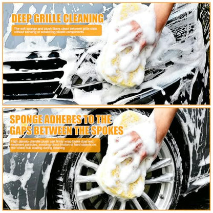 2 Pack Large Plush Car Sponge for Cleaning, 22x11x5CM - color: 2 Pack