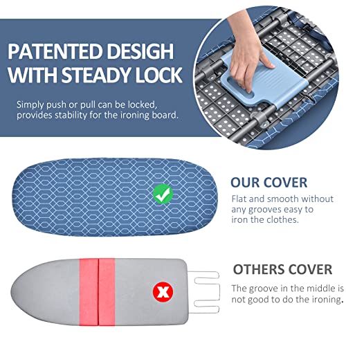 APEXCHASER Small Ironing Board Tabletop, Foldable mini Table top Iron Board - color: Light Blue