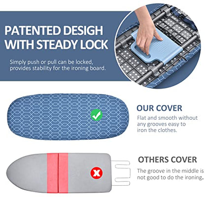 APEXCHASER Small Ironing Board Tabletop, Foldable mini Table top Iron Board - color: Light Blue