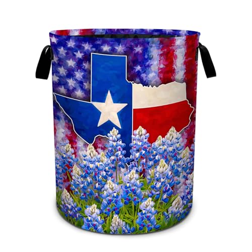 Texas Flower Laundry Basket Foldable Laundry Hamper With Handles Clothes Storage Bucket Organizer Laundry Bag For Bedroom Bathroom Laundry Storage 19.6 x 15.7 - color: Texas Flower