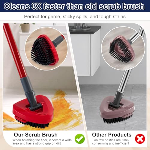 Scrubber Mop Head for Ocedar, Upgrade Scrub Brush for Ocedar, Spin Mop Scrub Brush Head for O Cedar RinseClean 2-Tank, More Bristles Scrub Brush Attachment for Bathroom - size: 1 Pack Scrubber Mop Head-2Tank