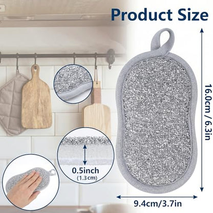 3-in-1 Kitchen Sink Drain Strainer and All-Purpose Scrub Sponges, Sink Stopper Pop-Up Drain Plug with Anti-Clogging Food Catcher Basket, Fits US Standard 3-1/2 Inch Sinks,Sponge Cleaning Dish - color: 2 Grey Strainer+4 Kitchen Sponges