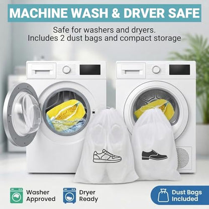 Shoe Washing Machine Bag 2 Pack - Reusable Laundry Shoe Bag for Washer and Dryer, 360° Deep Cleaning Machine for All Shoes Sneaker Tennis Shoes