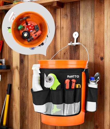 Bucket Tool Organizer, 5 Gallon Garden Bucket Tool Bag with Mesh Pocket